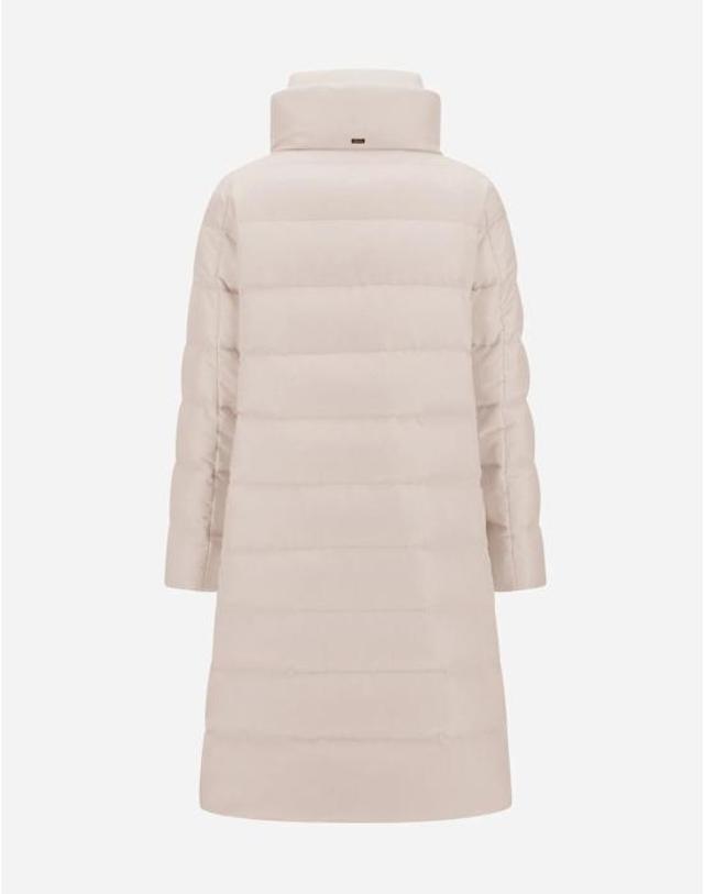 에르노 [해외직구] 25FW 에르노 캐시미어 실크 새틴 롱 재킷 PI002175D380871985 Beige 착용컷