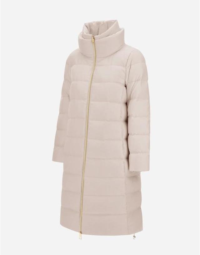 에르노 [해외직구] 25FW 에르노 캐시미어 실크 새틴 롱 재킷 PI002175D380871985 Beige 착용컷