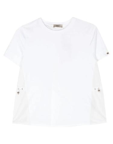 [해외직구] 26FW 에르노 시크 코튼 저지  뉴 테크노 태피터 티셔츠 JG000224D 52006 1000 BIANCO