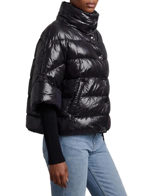 에르노 [해외직구] 26FW 에르노 하이넥 퀼팅 케이프 다운 재킷 PI002256D12017Z 9300 BLACK 착용컷