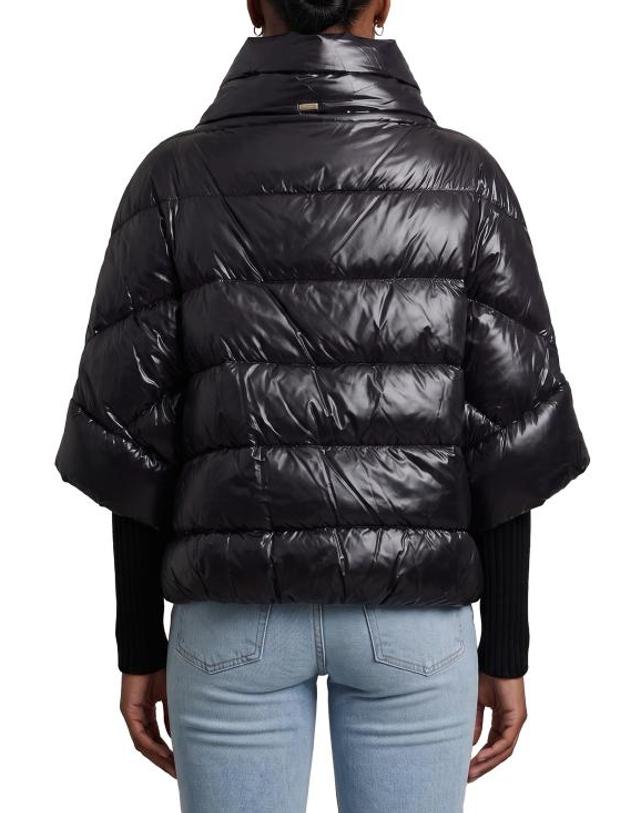 에르노 [해외직구] 26FW 에르노 하이넥 퀼팅 케이프 다운 재킷 PI002256D12017Z 9300 BLACK 착용컷