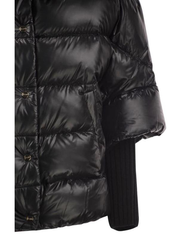 에르노 [해외직구] 26FW 에르노 하이넥 퀼팅 케이프 다운 재킷 PI002256D12017Z 9300 BLACK 착용컷