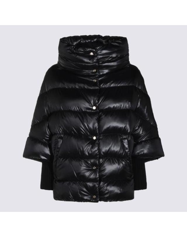 에르노 [해외직구] 26FW 에르노 하이넥 퀼팅 케이프 다운 재킷 PI002256D 12017Z9300 NERO 착용컷