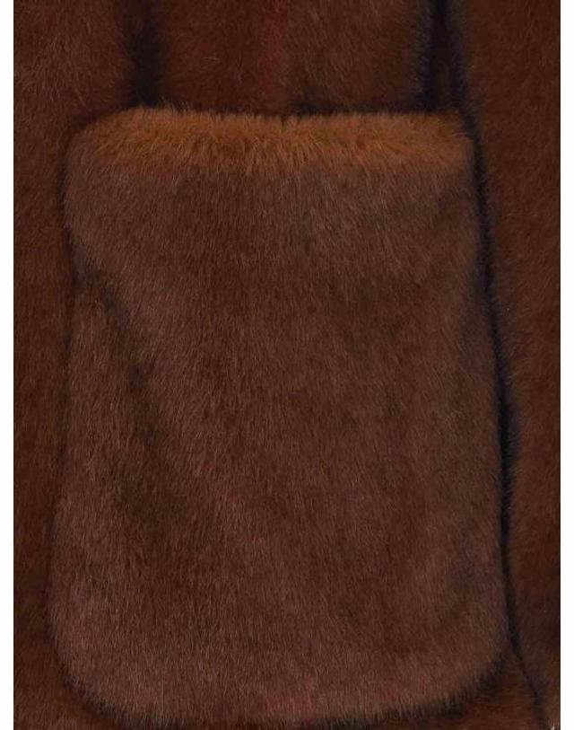 에르노 [해외직구] 26FW 에르노 페이크 퍼 패치 포켓 코트 GC000600D127398800 BROWN 착용컷