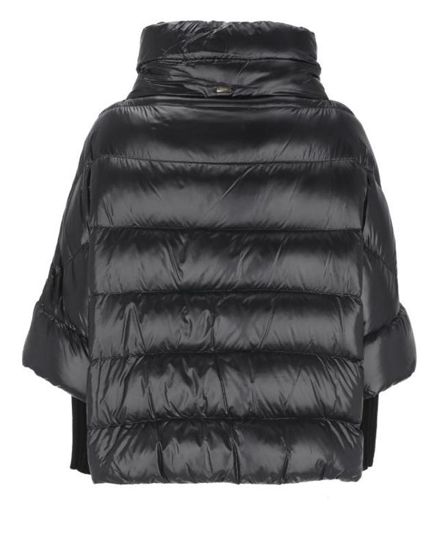 에르노 [해외직구] 26FW 에르노 하이넥 퀼팅 케이프 다운 재킷 PI002256D 12017Z9300 BLACK 착용컷