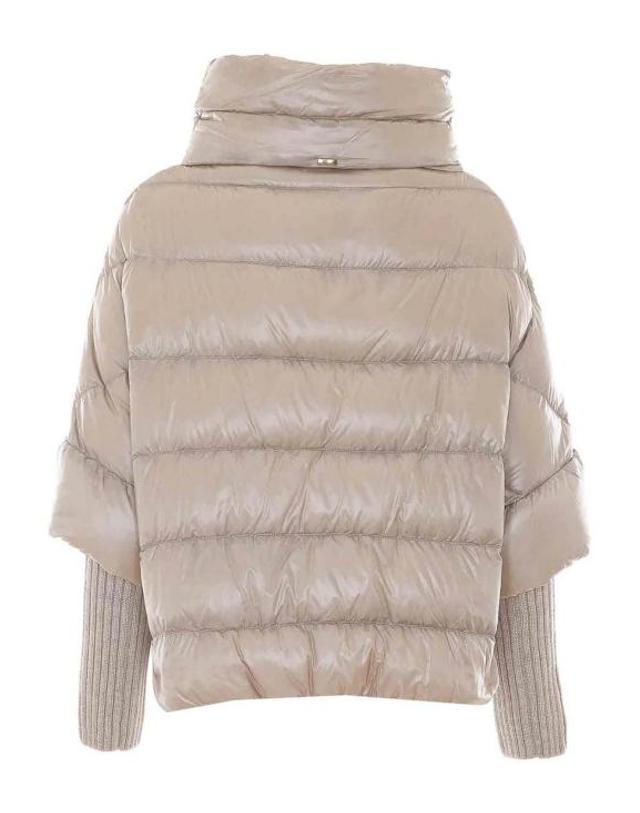 에르노 [해외직구] 26FW 에르노 하이넥 퀼팅 케이프 다운 재킷 PI002256D12017Z1985 BEIGE 착용컷
