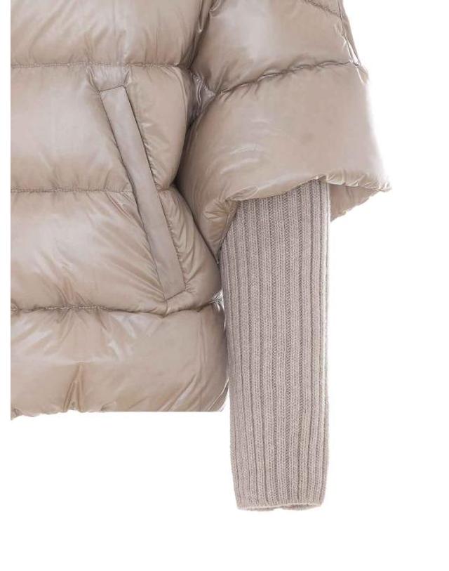 에르노 [해외직구] 26FW 에르노 하이넥 퀼팅 케이프 다운 재킷 PI002256D12017Z1985 BEIGE 착용컷