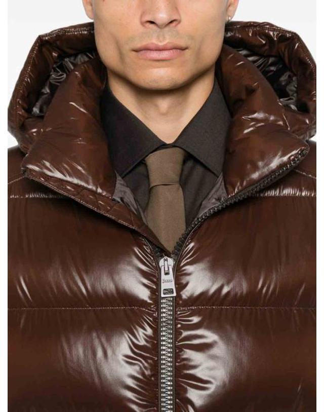 에르노 [해외직구] 26FW 에르노 마야 후드 쇼트 다운 재킷 PI001416U129738940 BROWN 착용컷