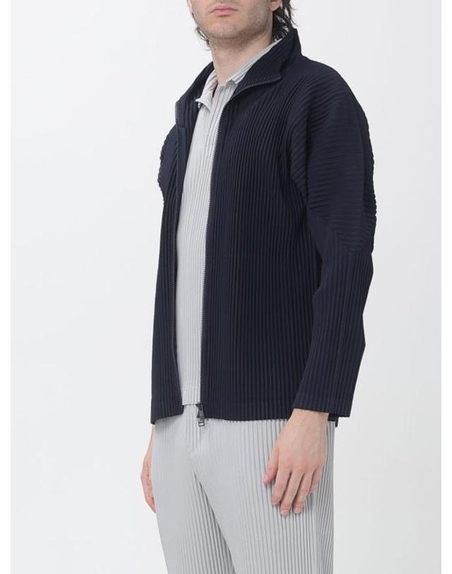 옴므플리세 이세이미야케 [해외직구] 26FW 옴므 플리세 이세이 미야케 집업 니트 HP68JL540 75 Navy 착용컷