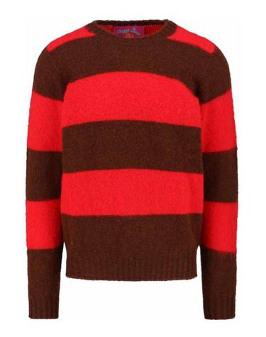 [해외직구] 25FW 하울린 쉐기 베어 스웨터 SHAGGYBEARCHUNKYSTRIPESMOCHABOOM Brown