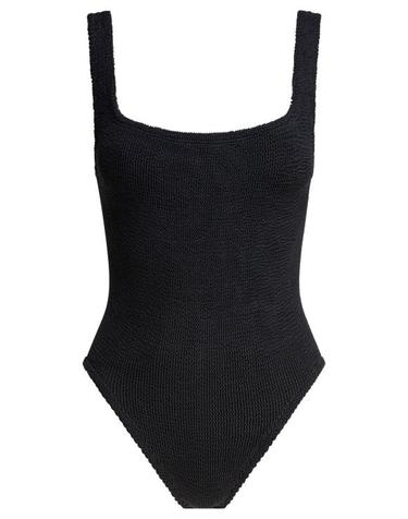 [해외직구] 26SS 훈자 지 원피스 수영복 SQUARE NECK SWIMCRINKLEBLACK