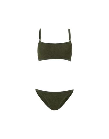 [해외직구] 26FW 훈자 지 비키니 수영복 B IRIS GD METCRINKLE MEKHA GREEN