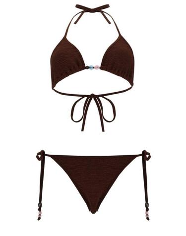 [해외직구] 26SS 훈자 지 비치웨어 B GINA BDD METALLICCHOCOLATE Brown