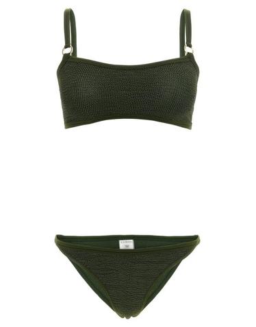 [해외직구] 훈자 지 비치웨어 LDIRISBIKINIGOLDHOOPSMETALLICKHAKI OLIVE GREEN