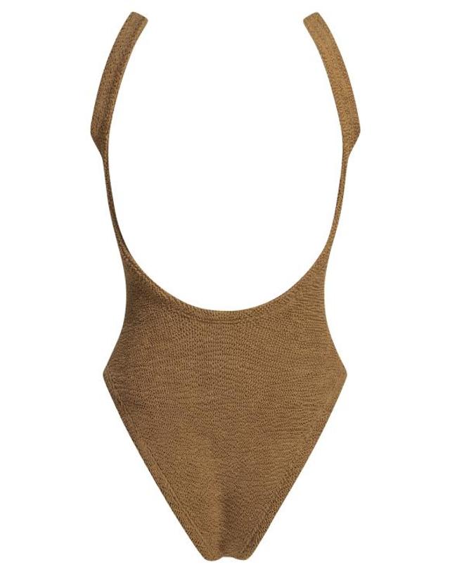 훈자 지 [해외직구] 26SS 훈자 지 원피스 수영복 SQUARE NECK SWIMMETALLIC CRINKLEMETALLIC COCOA Brown 착용컷