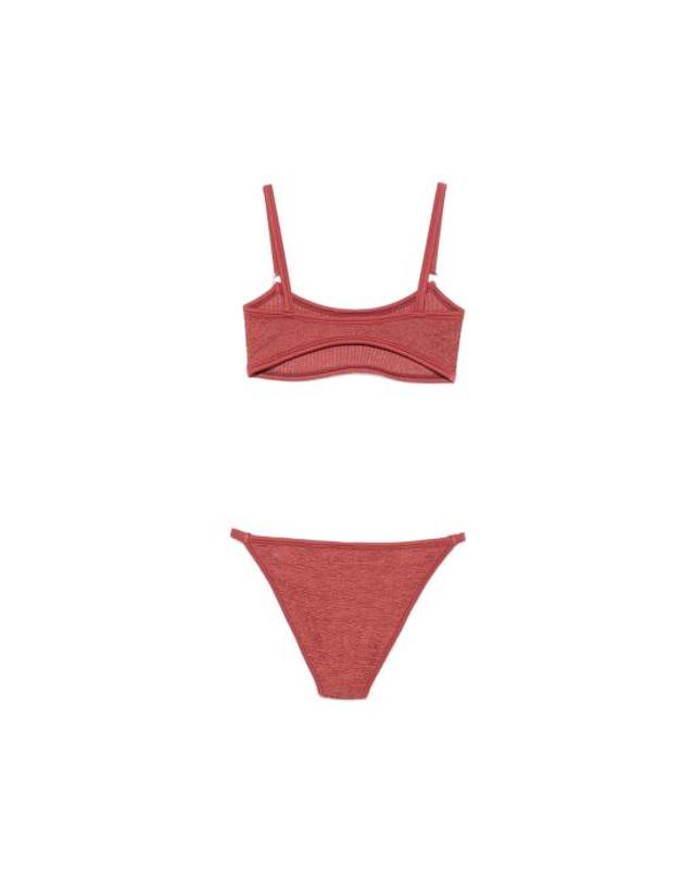 훈자 지 [해외직구] 26FW 훈자 지 비키니 수영복 B IRIS GD METCRINKLE MEROS RED 착용컷