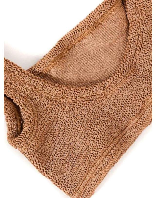 훈자 지 [해외직구] 25SS 훈자 지 비키니 수영복 BXANDRACRMETALLICCOCOA BROWN 착용컷