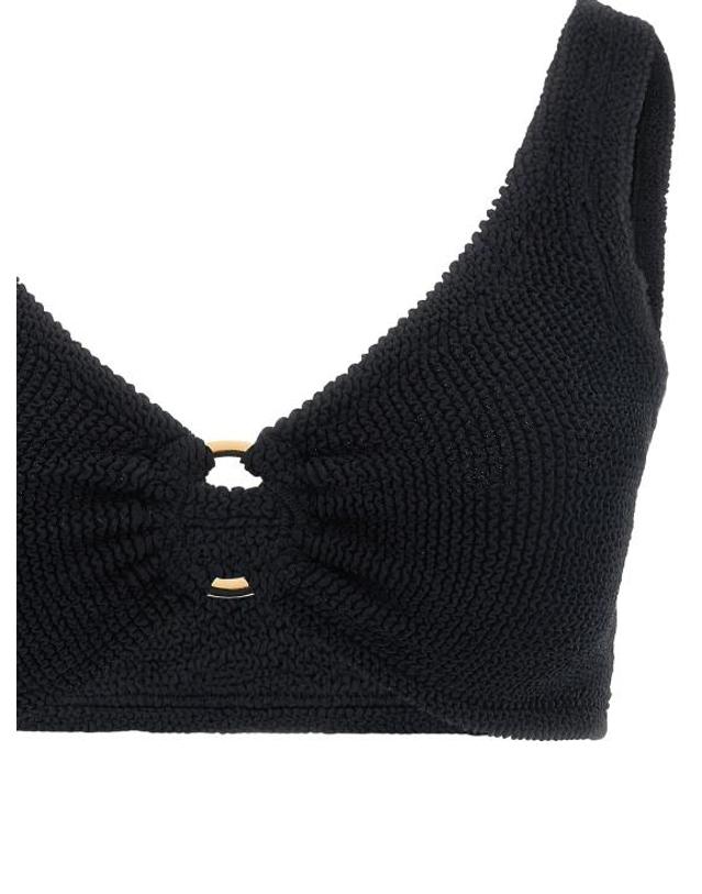 훈자 지 [해외직구] 훈자 지 비치웨어 LDJULIAGOLDHOOPBIKINIBLACK 착용컷