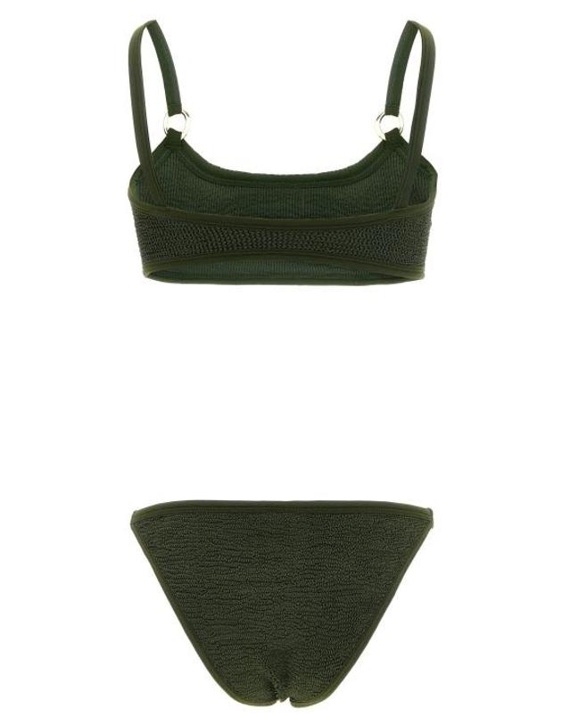 훈자 지 [해외직구] 훈자 지 비치웨어 LDIRISBIKINIGOLDHOOPSMETALLICKHAKI OLIVE GREEN 착용컷