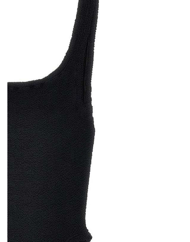 훈자 지 [해외직구] 훈자 지 비치웨어 LDSQUARENECKSWIMBLACK 착용컷