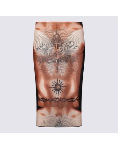 [해외직구] 26SS 장 폴 고티에 미디 스커트 SK044 M026P636000 NUDE BROWN BLACK