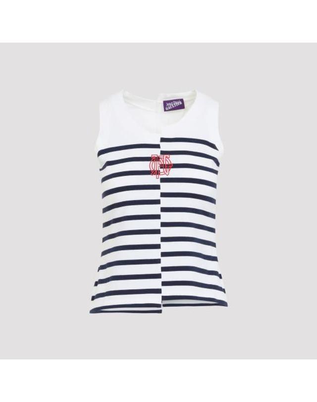 장폴고티에 [해외직구] 26FW 장 폴 고티에 탑 2604WTO475J064 0159 WHITE NAVY 착용컷