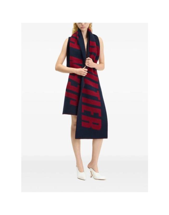 장폴고티에 [해외직구] 26FW 장 폴 고티에 머플러 스카프 AC133 W139 5928 BLUE RED 착용컷
