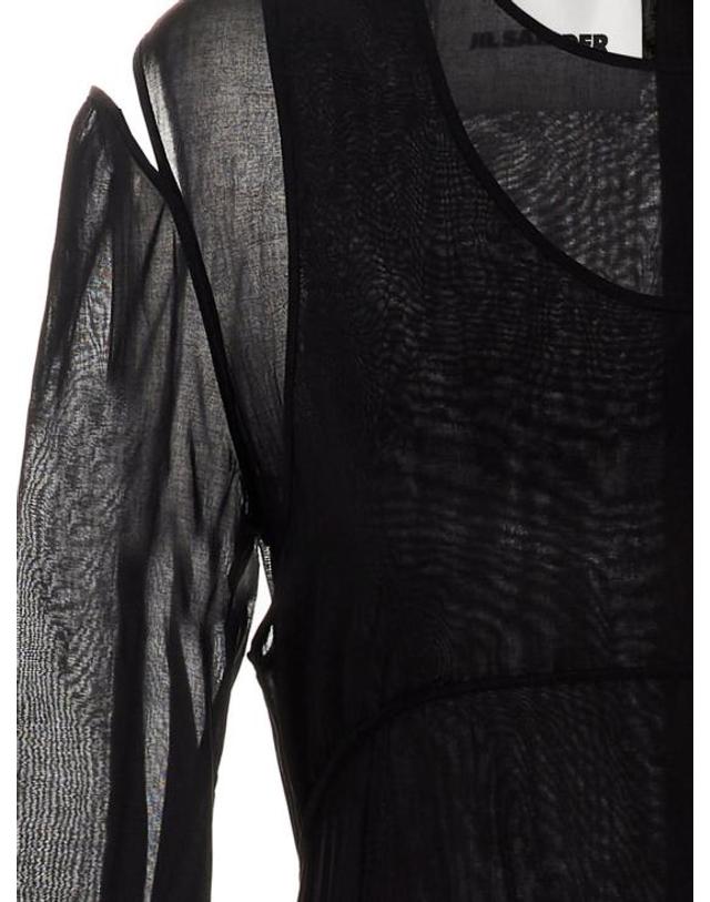 질샌더 [해외직구] 23SS 질샌더 롱 원피스 J02CT0101J45014001 Black 착용컷