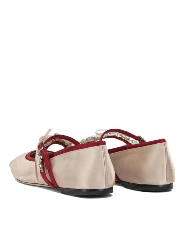지미추 [해외직구] 26FW 지미추 플랫 슈즈 LOLI BALLERINABPZMACARON RUBY RED Pink 착용컷