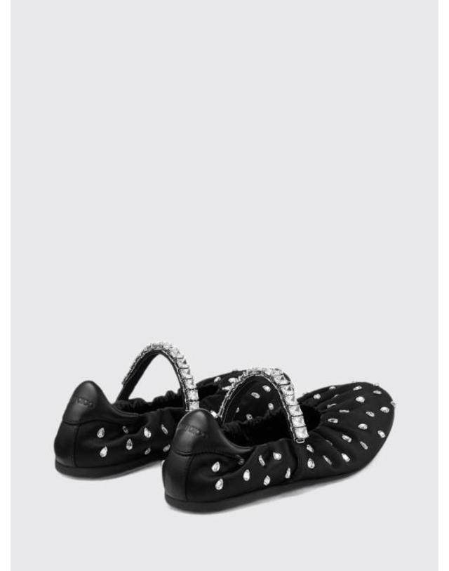 지미추 [해외직구] 26FW 지미추 플랫 슈즈 JADEBALLERINAQEP BLACK CRYSTAL 착용컷