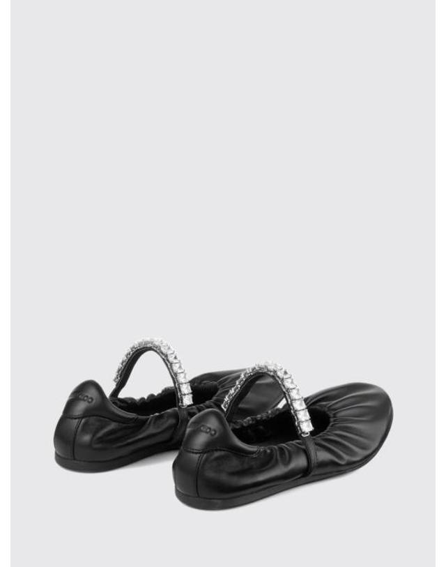 지미추 [해외직구] 26FW 지미추 플랫 슈즈 JADEBALLERINAGKEQEA BLACK CRYSTAL 착용컷