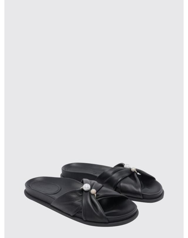 지미추 [해외직구] 26FW 지미추 뮬 슬리퍼 RAFIFLATGVR Black 착용컷