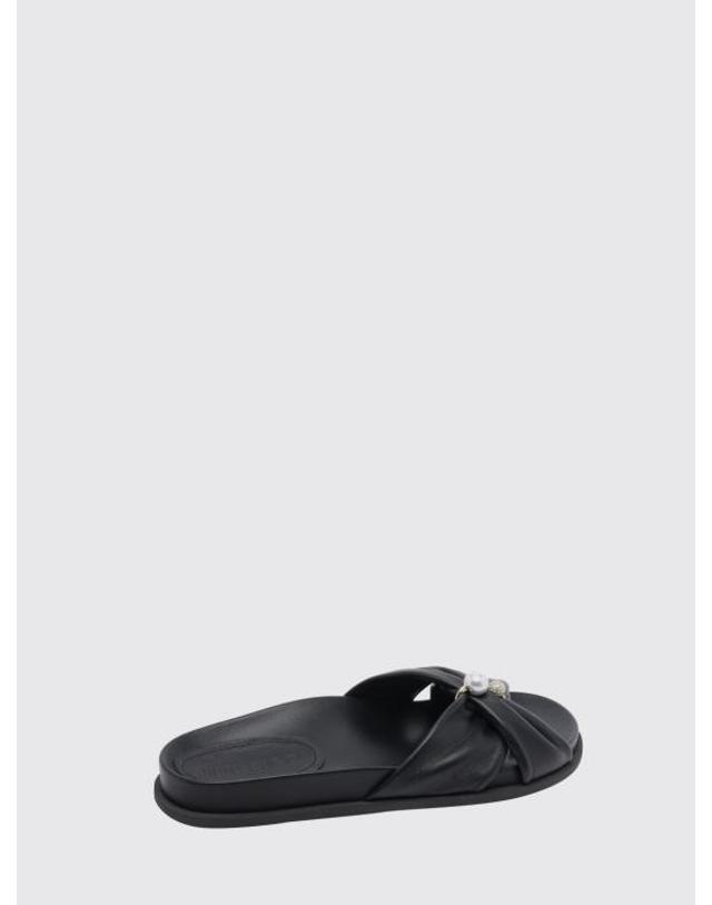 지미추 [해외직구] 26FW 지미추 뮬 슬리퍼 RAFIFLATGVR Black 착용컷