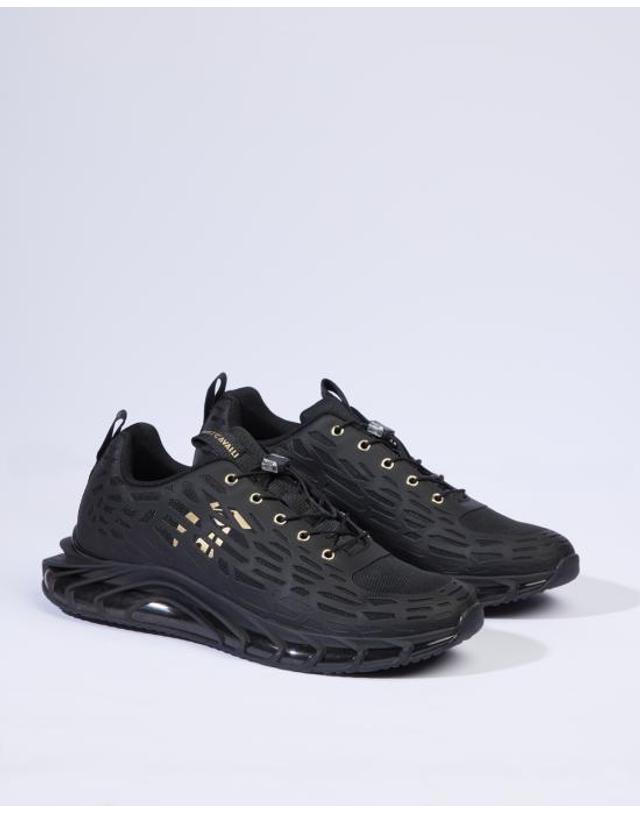 저스트 카발리 [해외직구] 24FW 저스트까발리 스니커즈 77QA3SQ3 ZSB55 999 black NERO 착용컷