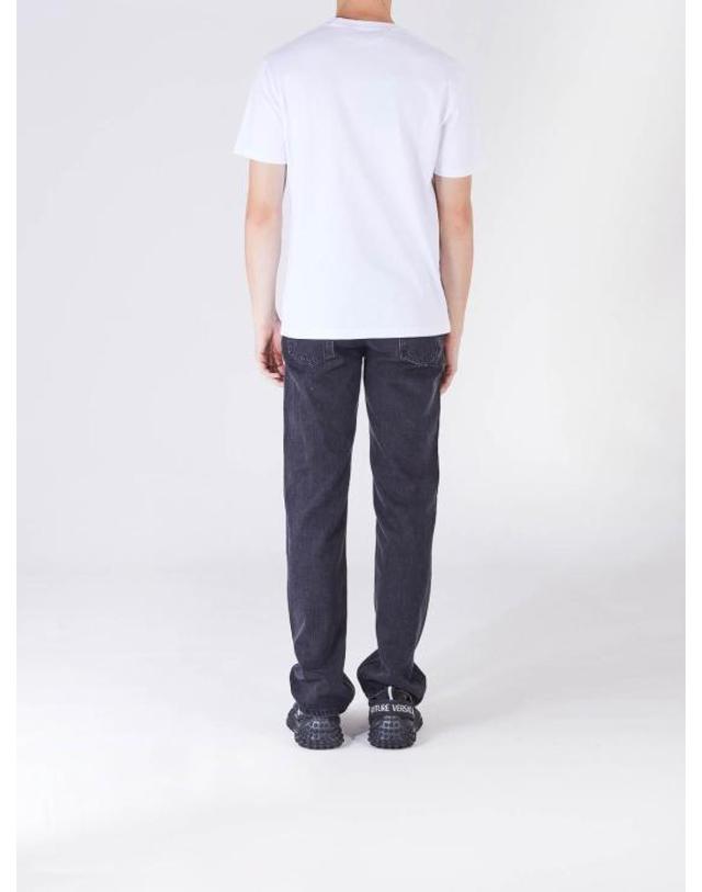 저스트 카발리 [해외직구] 24FW 저스트까발리 반팔 티셔츠 77OAHA02CJ718WHITE MULTICOLOUR 착용컷