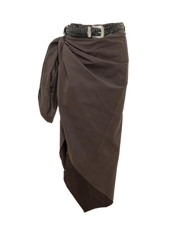 케이트케이트 [해외직구] 26SS 케이트 케이트 롱 스커트 SKTKC003CCT BRBR BROWN 착용컷