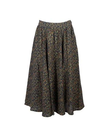 [해외직구] 23SS 겐조 롱 스커트 FD52JU1999O3 50 hana leopard MILITARE