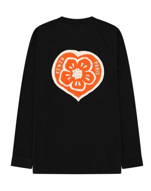 겐조 [해외직구] 26SS 겐조 Boke Heart 릴렉스 롱슬리브 FG55TL3034SY 99J Black 착용컷