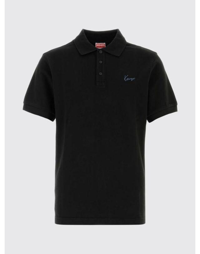 겐조 [해외직구] 26FW 겐조 시그니처 엠브로이드 슬림 코튼 폴로 셔츠 FG65PO1554PU 99J Black 착용컷