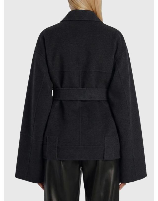 카이트 [해외직구] 26FW 케이트 엘더 더블 울 벨티드 코트 6239547 205 GREY 착용컷