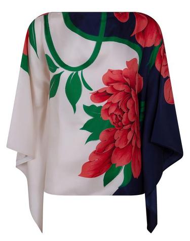 [해외직구] 26SS 라 더블제이 블라우스 TOP0195 SIL029QPE02 BU03 QUEEN PEONY PLAC E