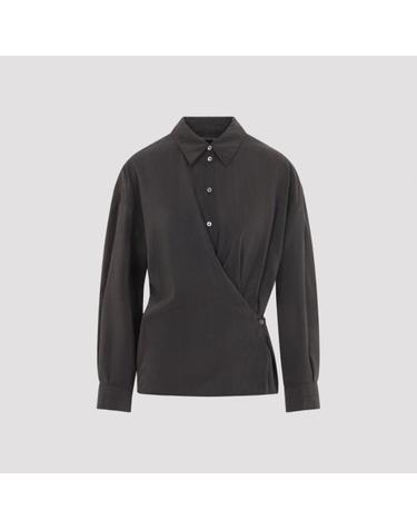[해외직구] 26FW 르메르 스트레이트 칼라 트위스트 셔츠 SH1141 LF1308 BR532 LICORICE