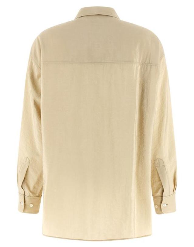 르메르 [해외직구] 26SS 르메르 롱 셔츠 타이 드라이 실크 SH1282LF1308BG235 White 착용컷