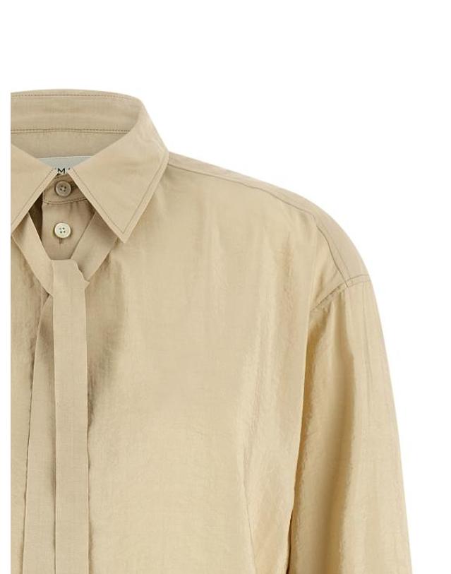 르메르 [해외직구] 26SS 르메르 롱 셔츠 타이 드라이 실크 SH1282LF1308BG235 White 착용컷