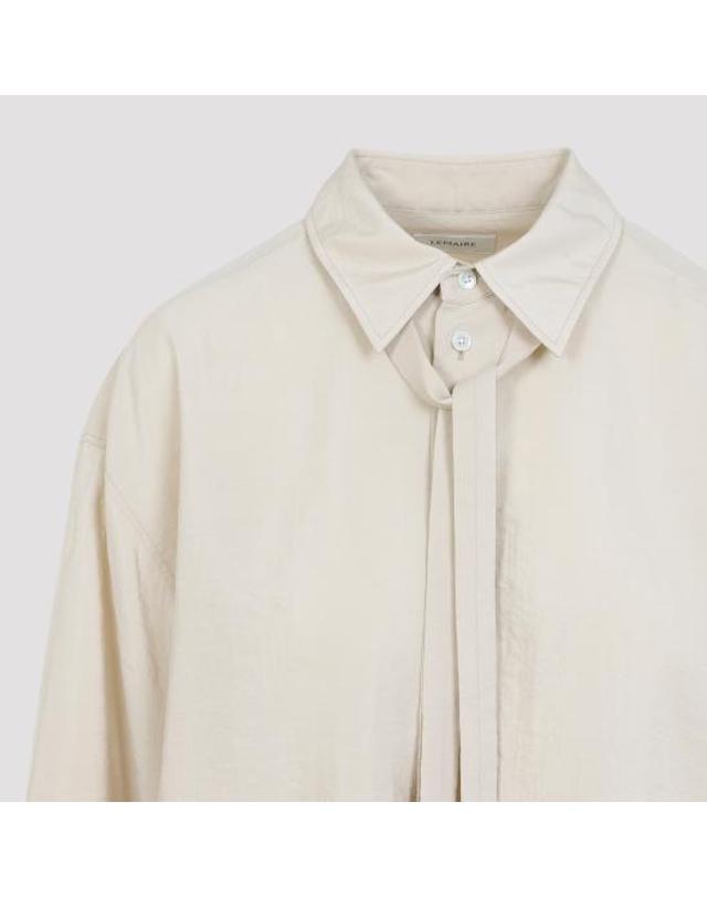르메르 [해외직구] 르메르 롱 셔츠 타이 드라이 실크 SH1282 LF1308BG235 BEIGE 착용컷