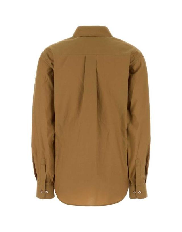 르메르 [해외직구] 26SS 르메르 포인티드 칼라 셔츠 워시드 코튼 실크 SH1182LF1500 YE539 CAMEL 착용컷