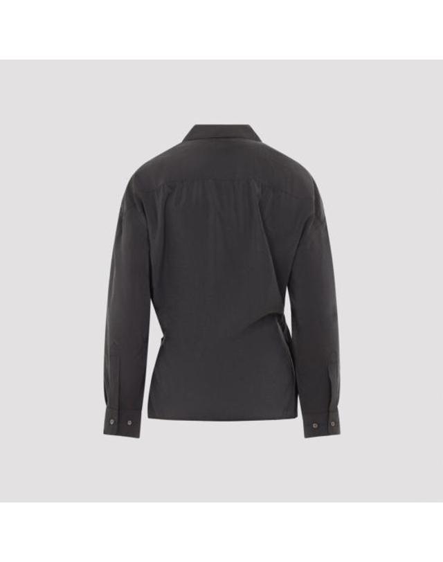 르메르 [해외직구] 26FW 르메르 스트레이트 칼라 트위스트 셔츠 SH1141 LF1308 BR532 LICORICE 착용컷