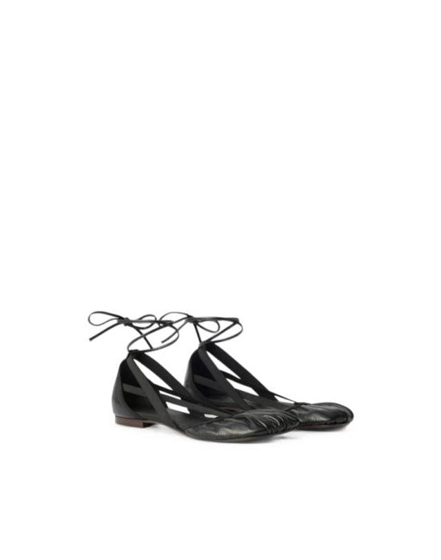 르메르 [해외직구] 26FW 르메르 플랫 페딜레 고트 레더 발레리나 슈즈 FO0317 LL0152 BK999 BLACK 착용컷
