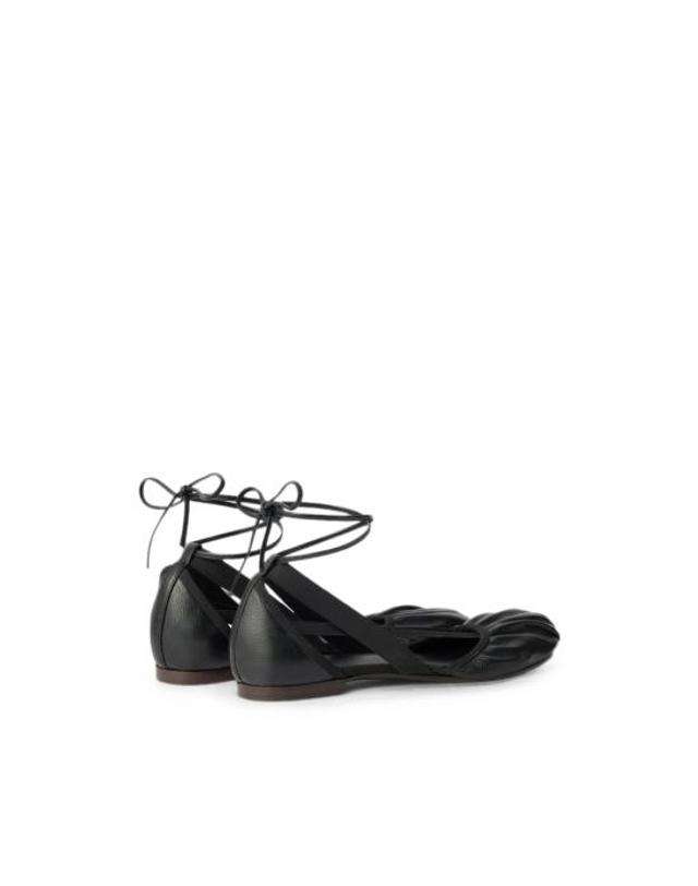 르메르 [해외직구] 26FW 르메르 플랫 페딜레 고트 레더 발레리나 슈즈 FO0317 LL0152 BK999 BLACK 착용컷