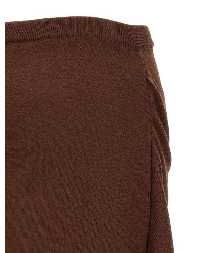 르메르 [해외직구] 26FW 르메르 버튼 비대칭 스커트 LE342357BM BROWN 착용컷